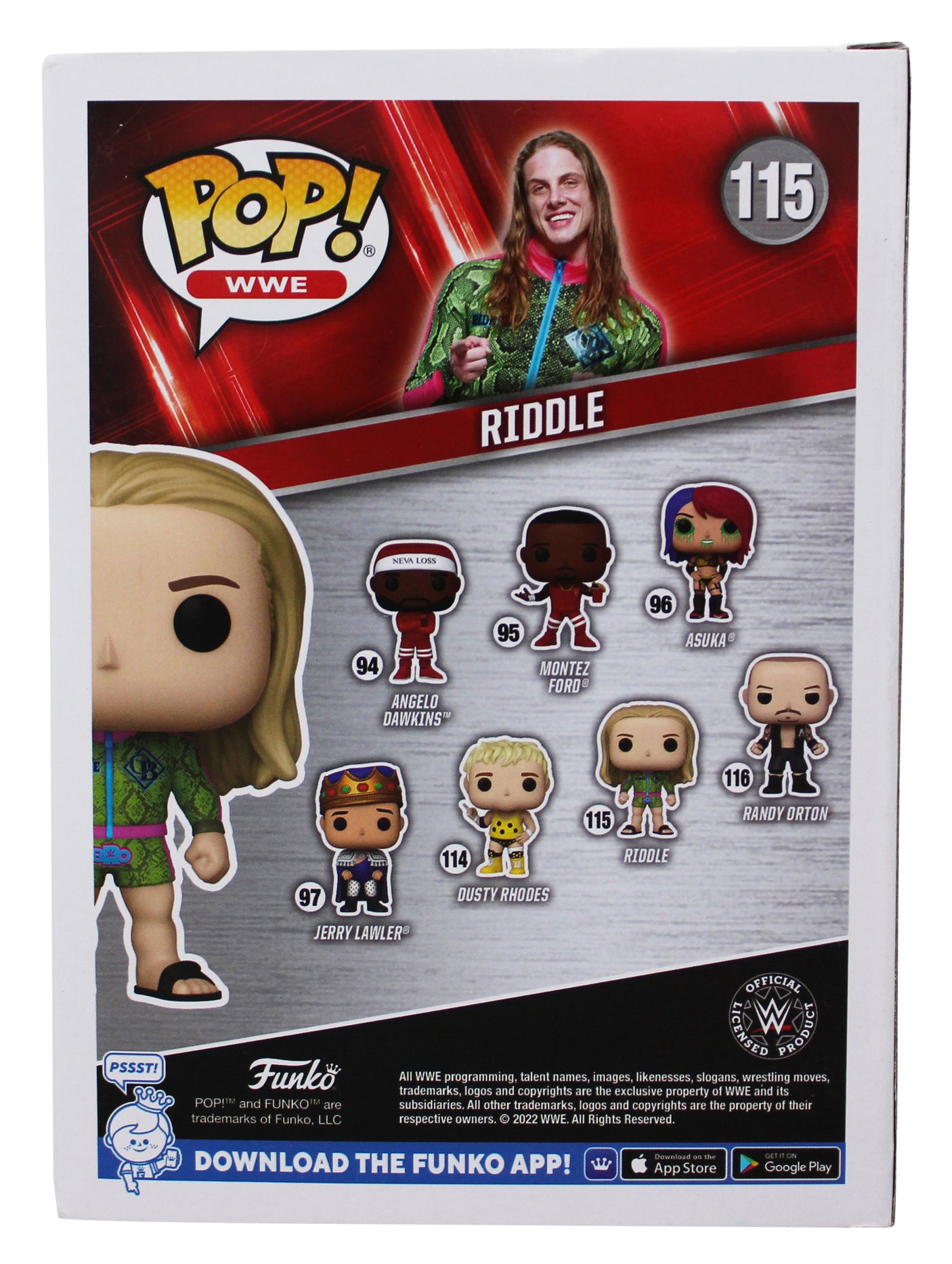 Matt Riddle "Bro" Authentic Signed WWE #115 Funko Pop Vinyl Figure BAS #BU55073
