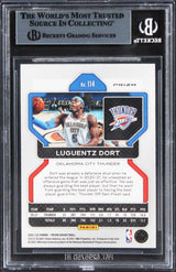 Thunder Luguentz Dort Signed 2021 Panini Prizm Orange Ice #114 Card BAS Slabbed