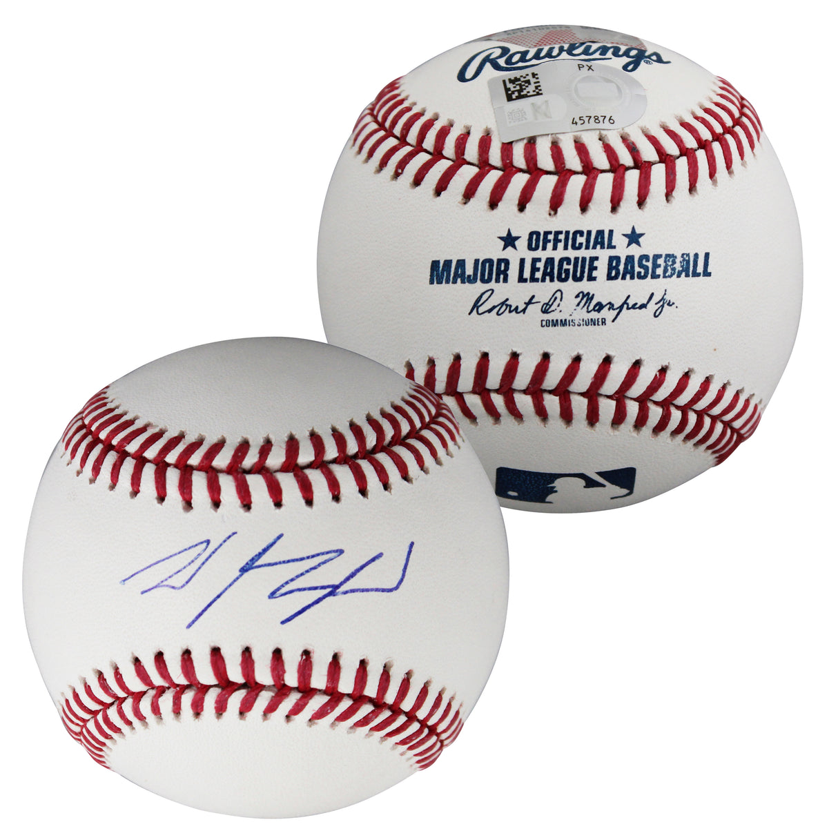 Rangers Wyatt Langford Signed Robert Manfred OML Baseball Fanatics #XP14102578