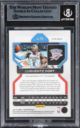 Thunder Luguentz Dort Signed 2021 Panini Prizm Green #114 Card BAS Slabbed