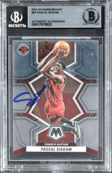 Raptors Pascal Siakam Authentic Signed 2021 Panini Mosaic #63 Card BAS Slabbed