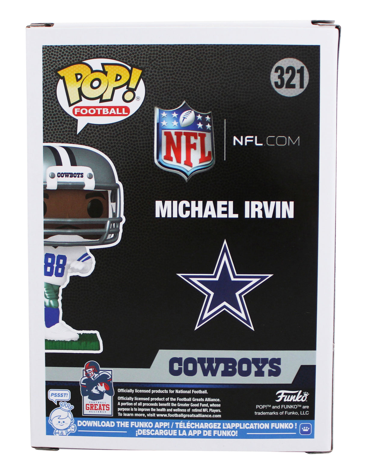 Cowboys Michael Irvin Authentic Signed #321 Funko Pop Vinyl Figure BAS Witnessed