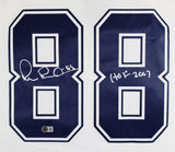 Cowboys Michael Irvin "HOF 2007" Signed White Thanksgiving M&N Jersey BAS Wit