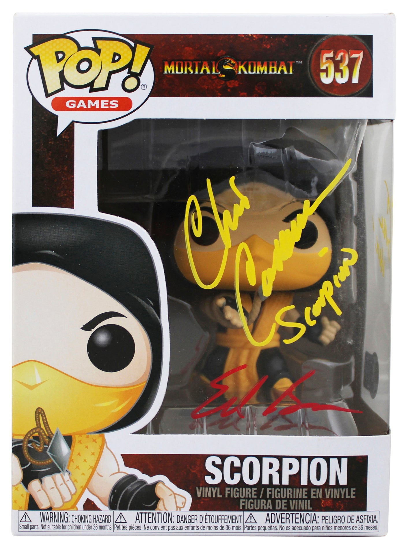 Chris Casamassa & Ed Boon "2x Insc" Signed Scorpion Funko Pop Vinyl Figure BAS