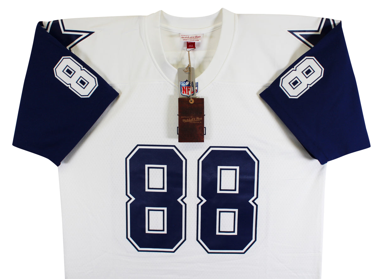 Cowboys Michael Irvin "HOF 2007" Signed White Thanksgiving M&N Jersey BAS Wit