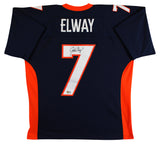 Broncos John Elway Authentic Signed Navy M&N Throwback Jersey BAS Witnessed