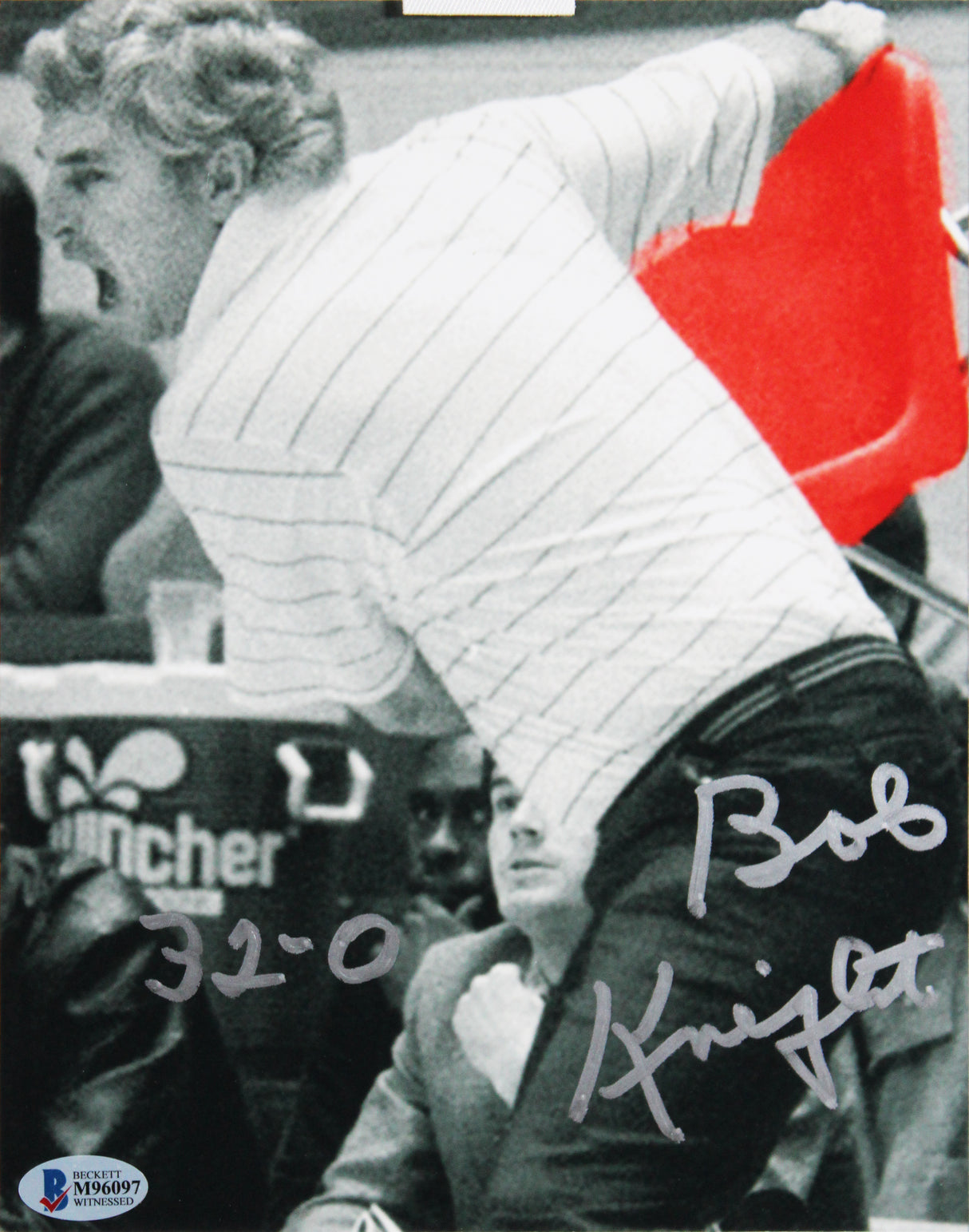 Indiana Bobby Knight "32-0" Authentic Signed 8x10 Framed Photo BAS #M96097