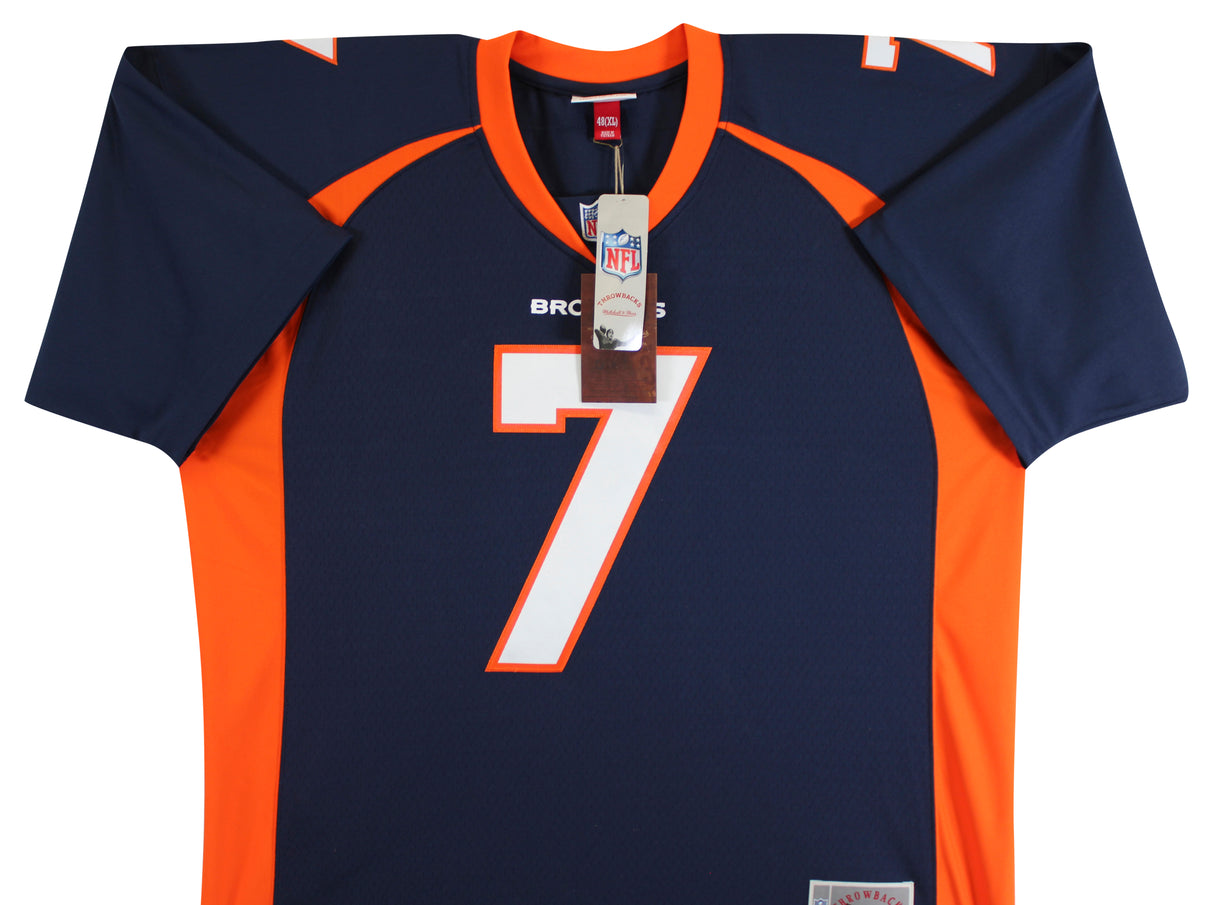Broncos John Elway Authentic Signed Navy M&N Throwback Jersey BAS Witnessed