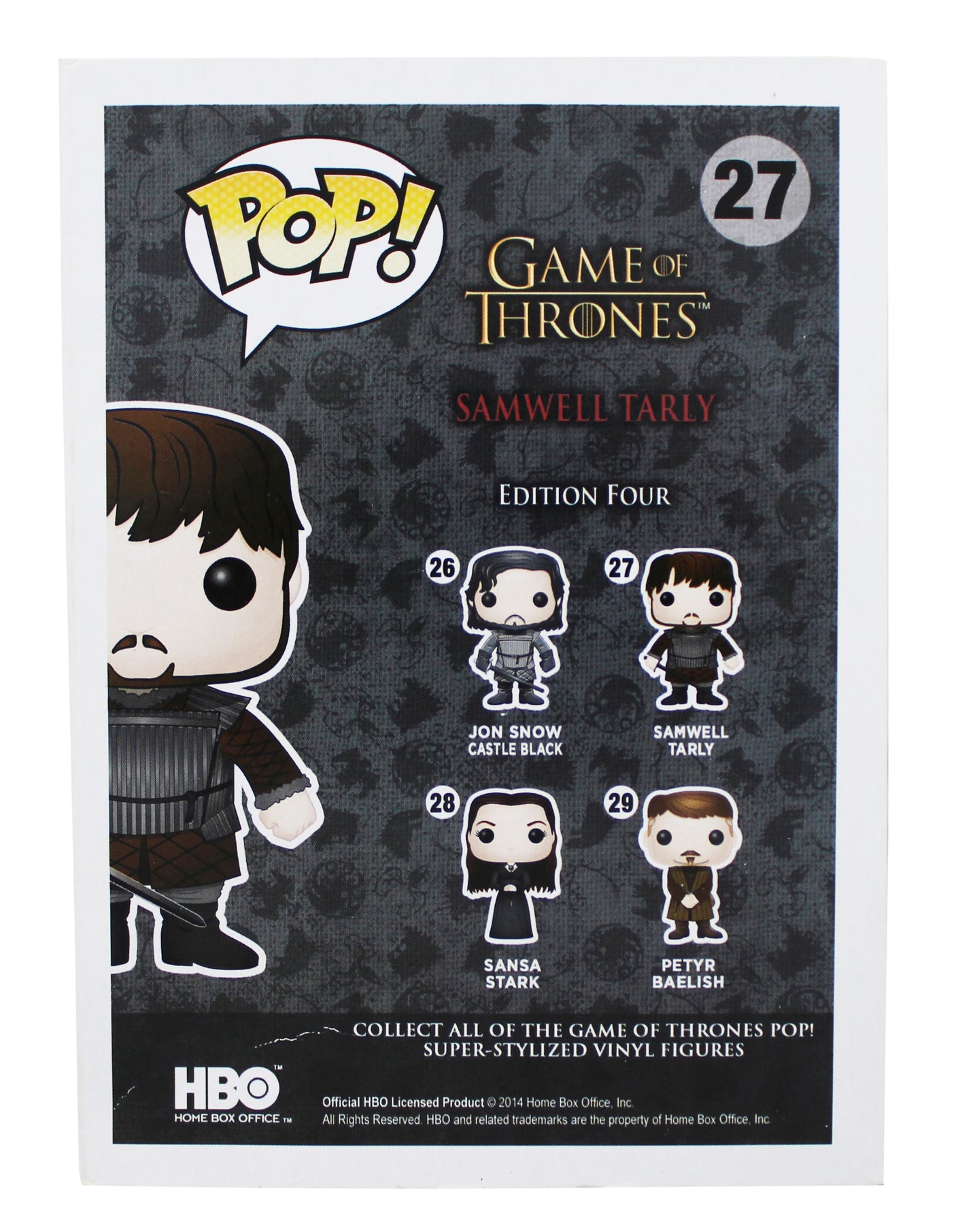 John Bradley-West Game of Thrones Signed #27 Funko Pop Vinyl Figure BAS #BU55074