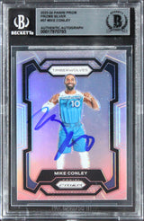 Timberwolves Mike Conley Signed 2023 Panini Prizm Silver #57 Card BAS Slabbed