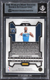 Timberwolves Mike Conley Signed 2023 Panini Prizm Silver #57 Card BAS Slabbed