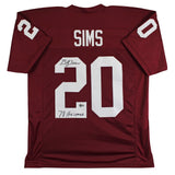 Oklahoma Billy Sims "78 Heisman" Signed Maroon Pro Style Jersey BAS Witnessed