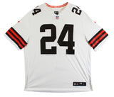 Browns Nick Chubb Authentic Signed White Nike Game Jersey BAS Witness #1W042201