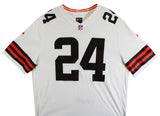 Browns Nick Chubb Authentic Signed White Nike Game Jersey BAS Witness #1W042201