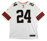 Browns Nick Chubb Authentic Signed White Nike Game Jersey BAS Witness #1W042195