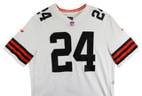 Browns Nick Chubb Authentic Signed White Nike Game Jersey BAS Witness #1W042195