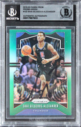 Thunder Shai Gilgeous-Alexander Signed 2019 Panini Prizm Grn #122 Card BAS Slab