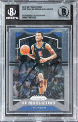 Thunder Shai Gilgeous-Alexander Signed 2019 Panini Prizm #122 Card BAS Slabbed