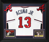 Ronald Acuna Jr. Authentic Signed White Pro Style Framed Jersey JSA 2
