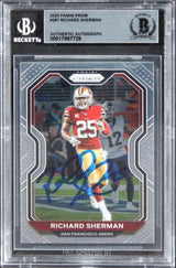 49ers Richard Sherman Authentic Signed 2020 Panini Prizm #287 Card BAS Slabbed