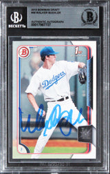 Dodgers Walker Buehler Authentic Signed 2015 Bowman Draft #46 Card BAS Slabbed
