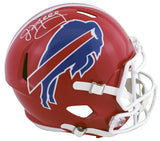 Bills Jim Kelly Signed 1987-01 Red TB Full Size Speed Rep Helmet W/ Case BAS Wit