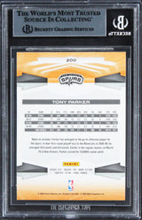 Spurs Tony Parker Authentic Signed 2009 Panini #200 Card BAS Slabbed