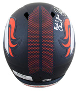 Broncos Rod Smith & Ed McCaffrey Signed Full Size Speed Rep Helmet BAS Witnessed
