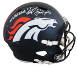 Broncos Rod Smith "MHS" Signed Full Size Speed Rep Helmet W/ Case BAS Witnessed