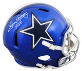 Cowboys Tony Dorsett "HOF" Signed Flash F/S Speed Rep Helmet BAS Wit #4W644195