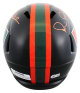 Miami Michael Irvin Signed Twice Alt Black F/S Speed Rep Helmet BAS #BW38853