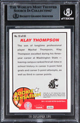 Warriors Klay Thompson Signed 2011 Fleer Retro #55 Rookie Card BAS Slabbed 2