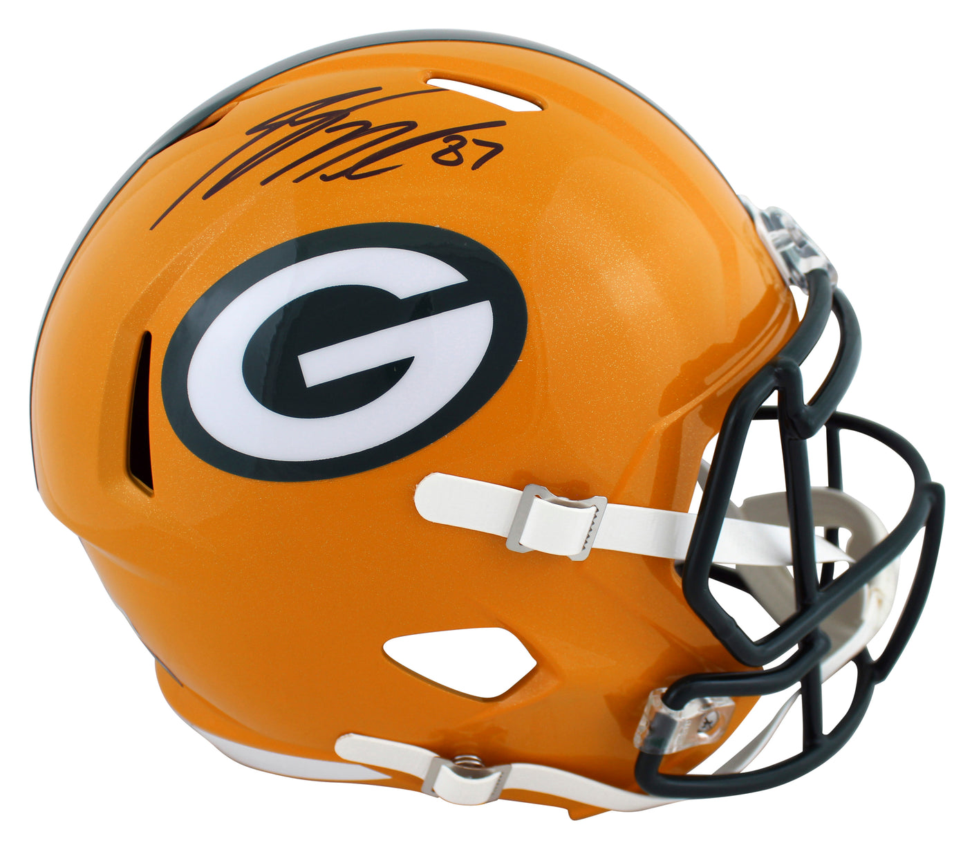 Packers Jordy Nelson Signed Full Size Speed Rep Helmet W/ Case BAS Witnessed