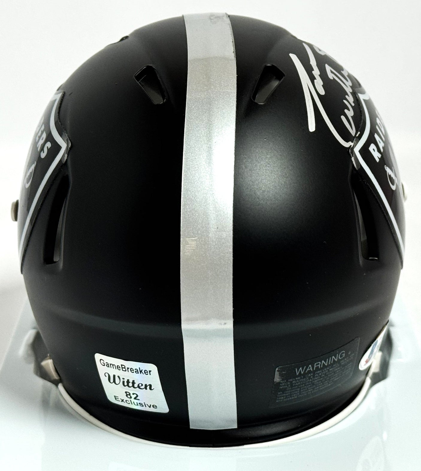 Jason Witten Autographed Raiders Blaze Mini Helmet - Beckett W Auth *Silver
