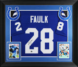 Marshall Faulk Authentic Signed Blue Pro Style Framed Jersey BAS Witnessed