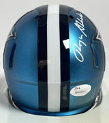 Roger Staubach Autographed Cowboys Blaze Mini Helmet - JSA *White