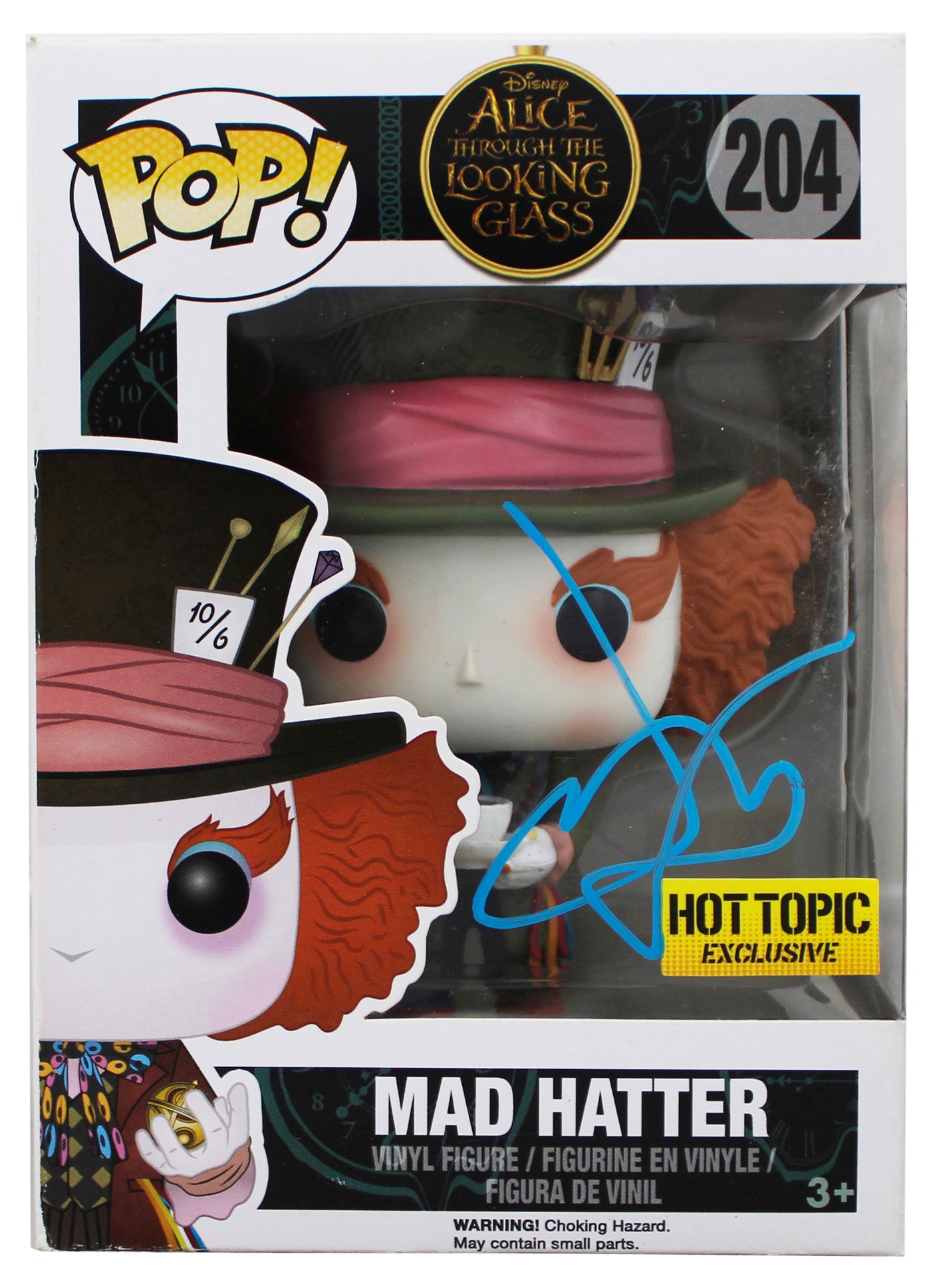 Johnny Depp Alice in Wonderland Signed Mad Hatter Funko Pop Vinyl Figure BAS