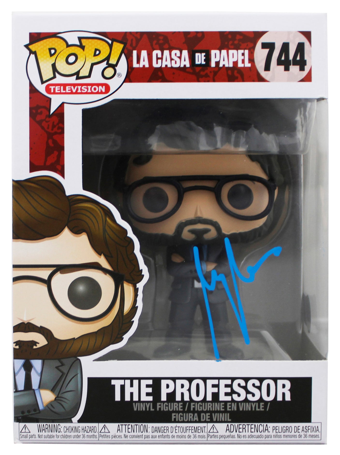 Alvaro Morte Signed The Professor #744 Funko Pop Vinyl Figure BAS #BU55075