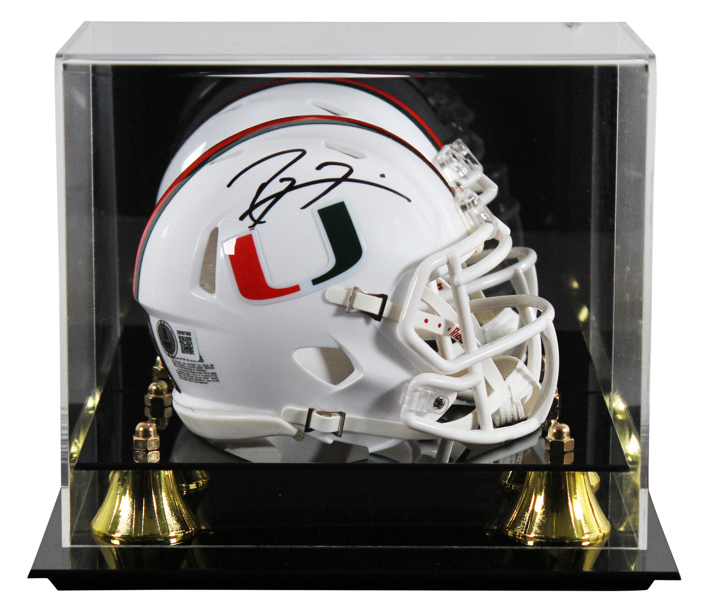 Miami Ray Lewis Authentic Signed White Speed Mini Helmet W/ Case BAS Witnessed