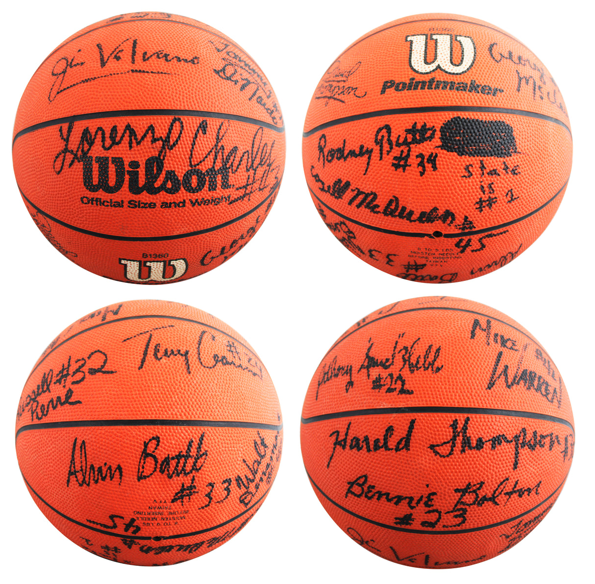 1983 NCSU (14) Valvano, Charles, Webb +11 Signed Wilson Basketball BAS #AG010001