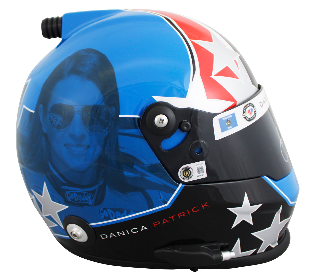 Danica Patrick Signed NASCAR 75th Anniversary F/S Replica Helmet BAS #BY103584