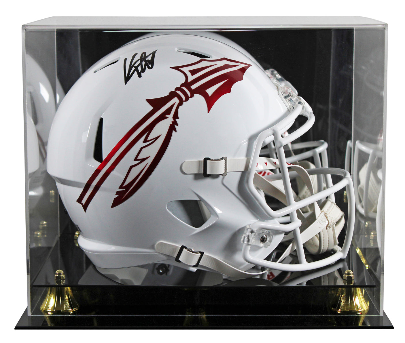 Florida State Keon Coleman Signed White Full Size Speed Rep Helmet W/ Case BAS W