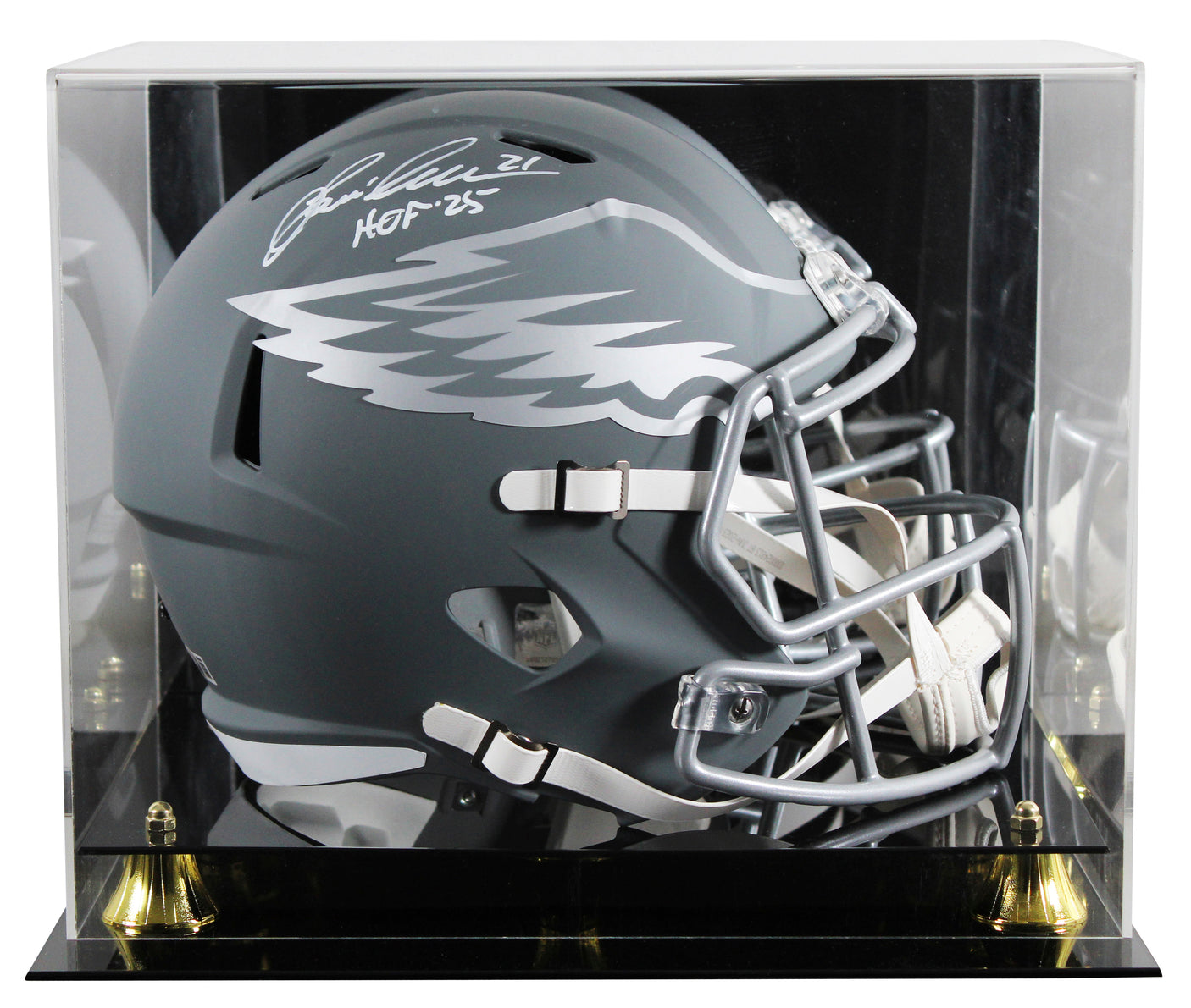 Eagles Eric Allen "HOF 25" Signed Slate Full Size Speed Rep Helmet W/ Case BAS W