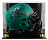 Eagles Eric Allen "HOF 25" Signed Rave Full Size Speed Rep Helmet W/ Case BAS W