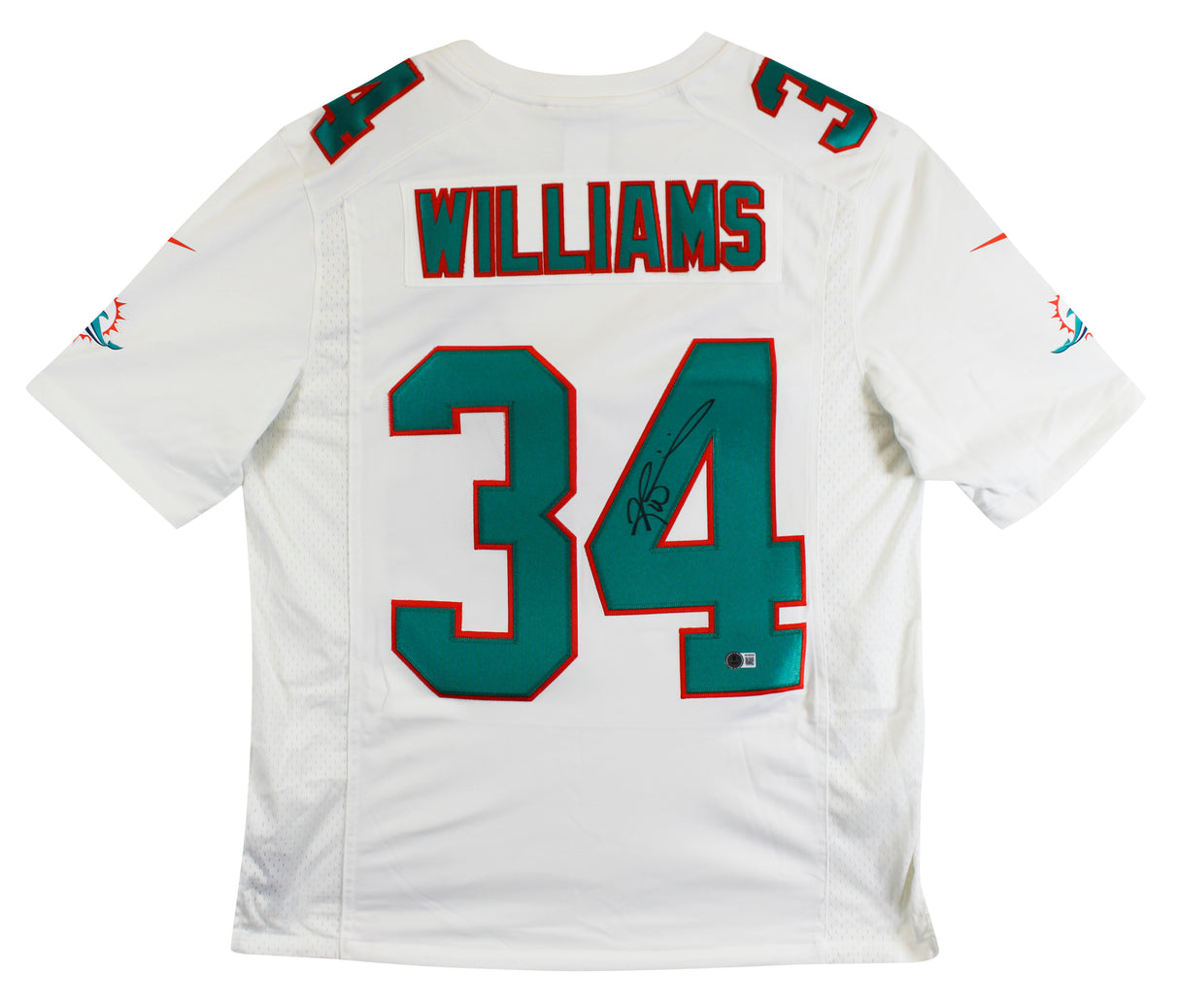 Dolphins Ricky Williams Authentic Signed White Nike Limited Jersey BAS Witness 2