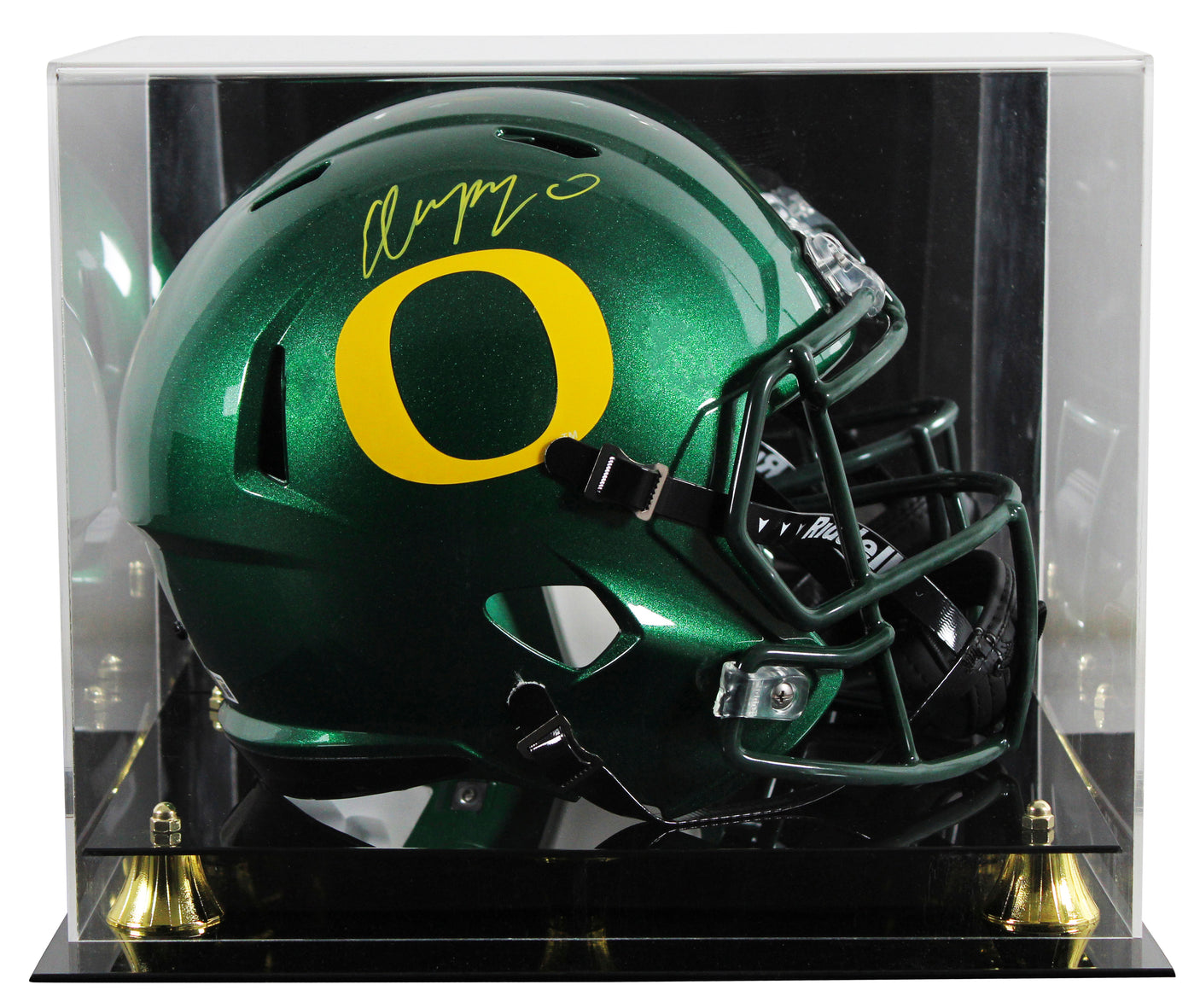 Oregon Christian Gonzalez Signed Full Size Speed Rep Helmet W/ Case BAS Witness