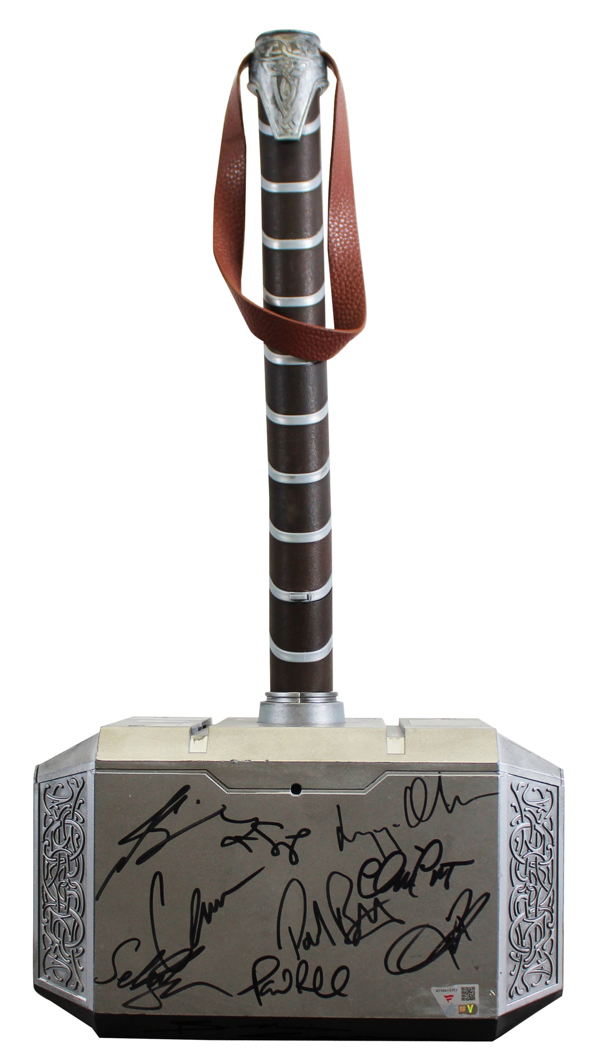 Avengers (17) Downey Jr., Evans, Jackson +14 Signed Thor Mjolnir Prop Hammer BAS