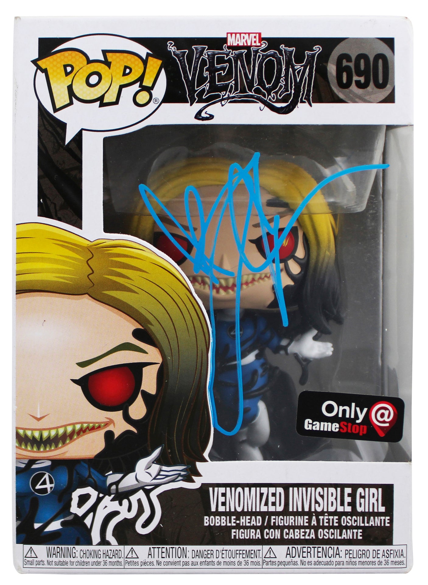 Jessica Alba Signed Venomized Invisible Girl #690 Funko Pop Vinyl Figure BAS
