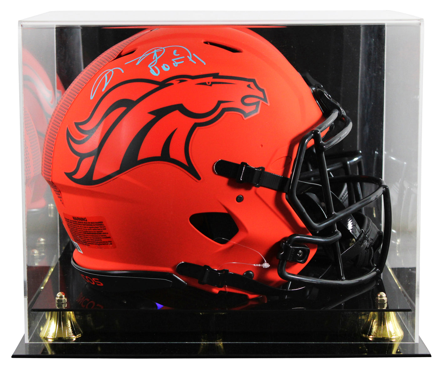 Broncos Shannon Sharpe "HOF" Signed Rave F/S Speed Proline Helmet W/ Case BAS W