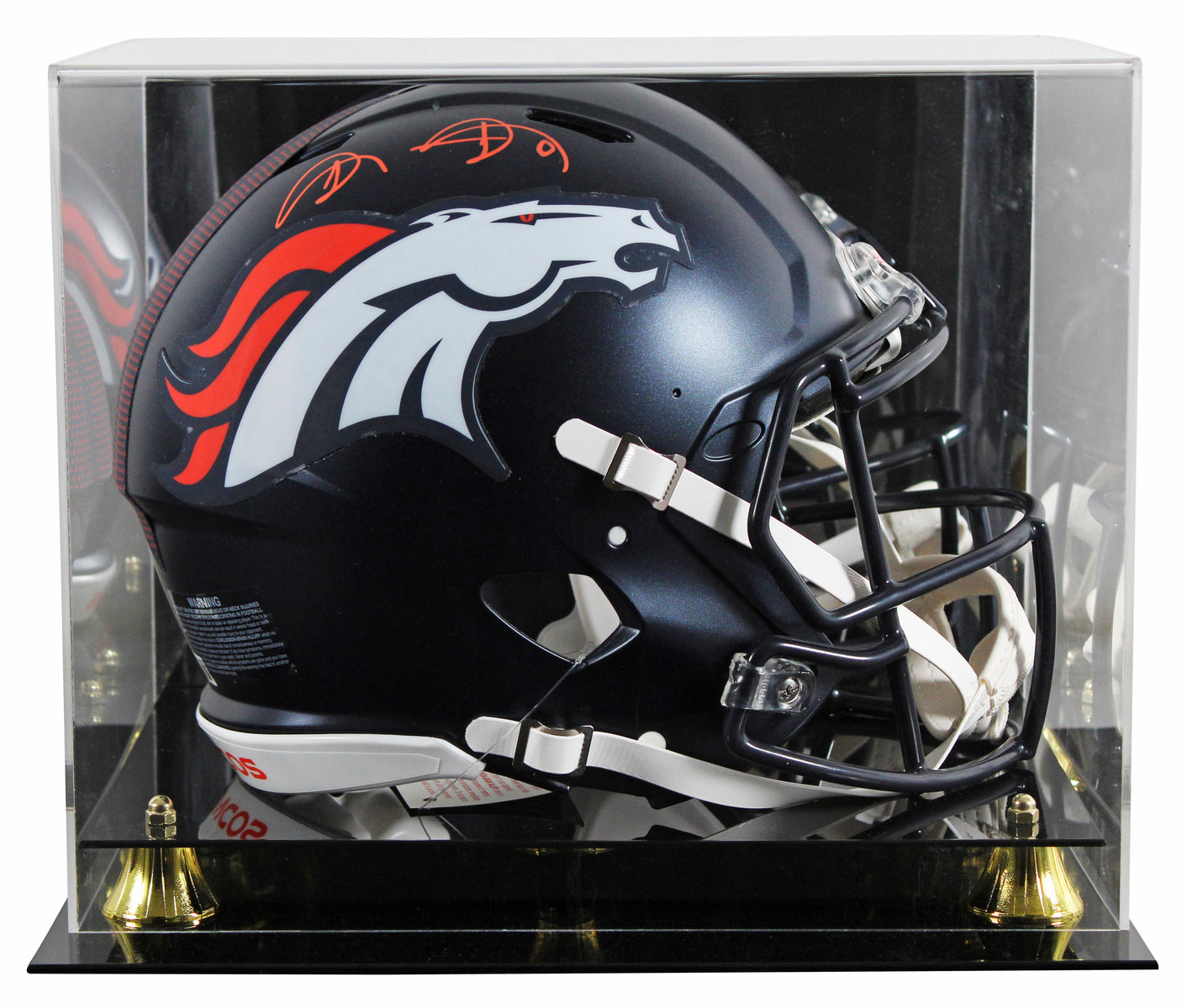 Broncos Shannon Sharpe Signed Full Size Speed Proline Helmet W/ Case BAS Witness